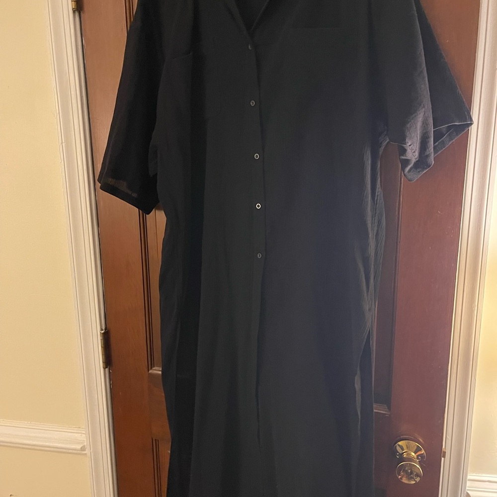 Black Button-Up Cover Up